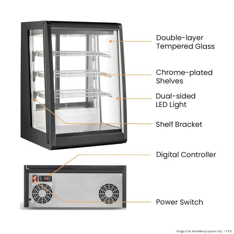 Bonvue CTA-146 Chilled Angled Counter-Top Food Display – 146 L - Image 8