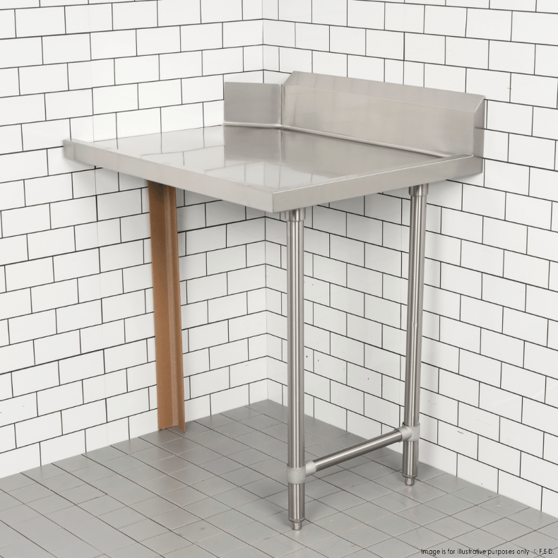 FED CDT-900L Clean Dish Table with Splashback – 900×700×900 mm - Image 2