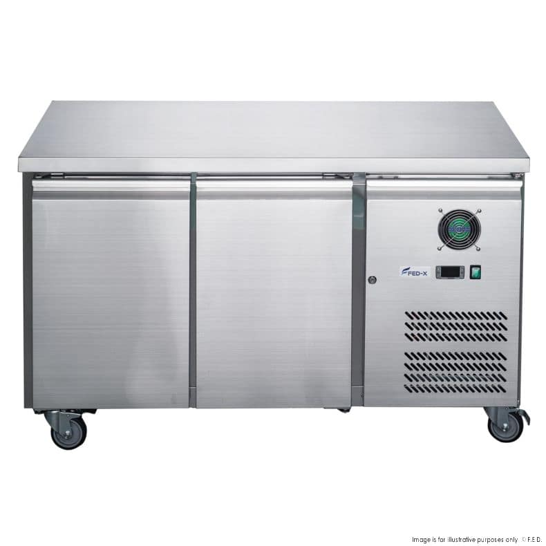 FED-X XUB6F13S2V Stainless Two Door Bench Freezer – 228L, R290, Digital - Image 2