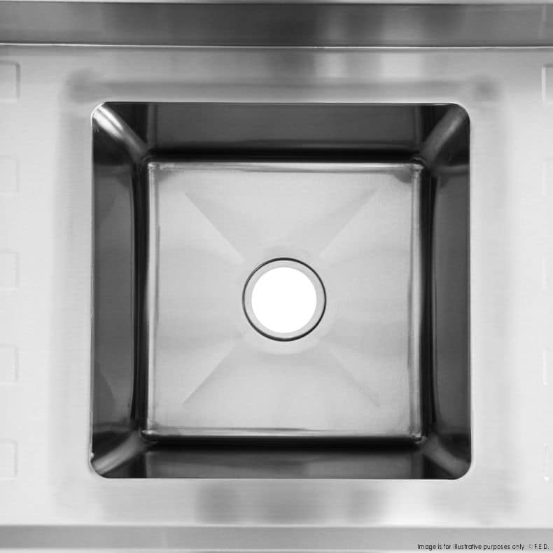 FED SSB6-1500L/A Single Left Sink Bench – 1500mm Stainless Steel - Image 5