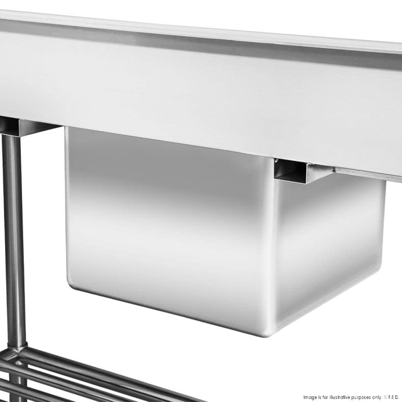 FED SSB6-1500L/A Single Left Sink Bench – 1500mm Stainless Steel - Image 4