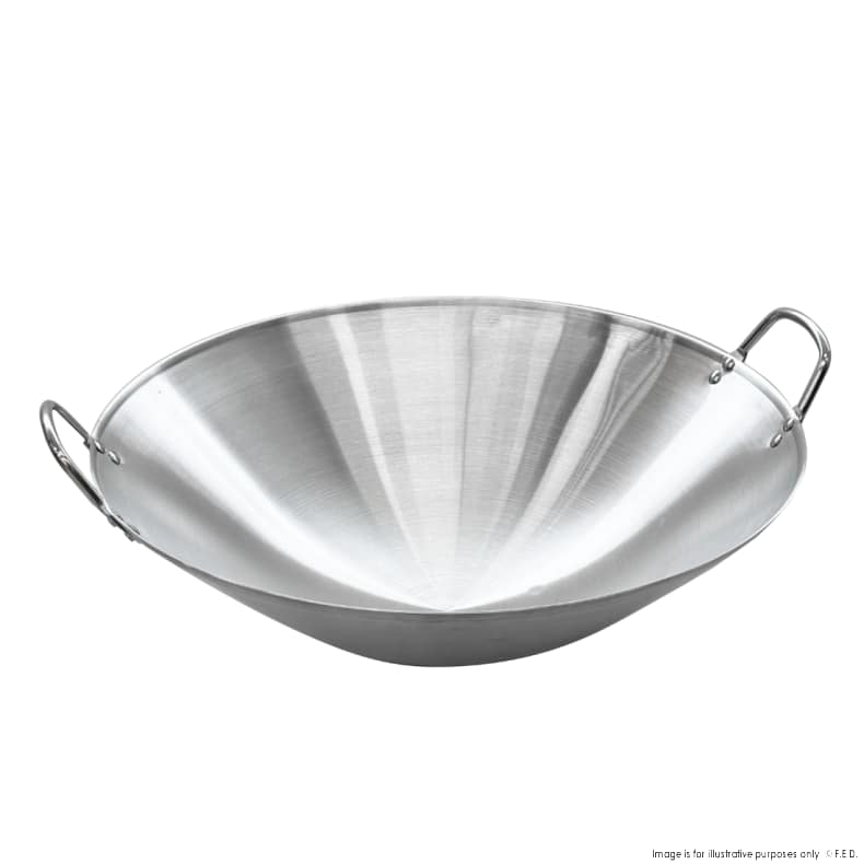 Electmax IW-WOK50 Ø500 mm stainless-steel induction wok pan, 3-layer clad base for IWOK-1 and IWOK-2 – front view, Australia