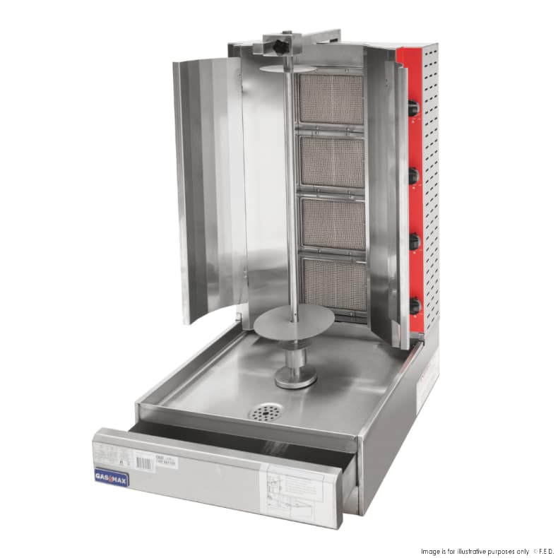 GasMax KB-4LPG Semi-Automatic 4 Burner LPG Kebab Machine, 45kg, Stainless Steel