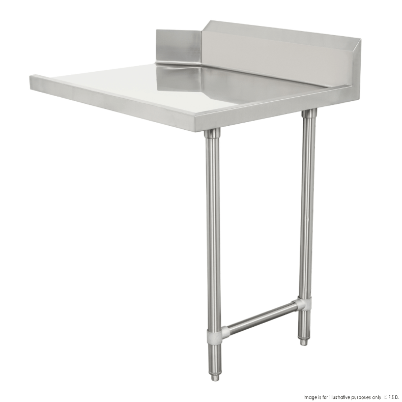 FED CDT-900L modular stainless steel clean dish table with 150mm splashback, 900mm wide – Australia
