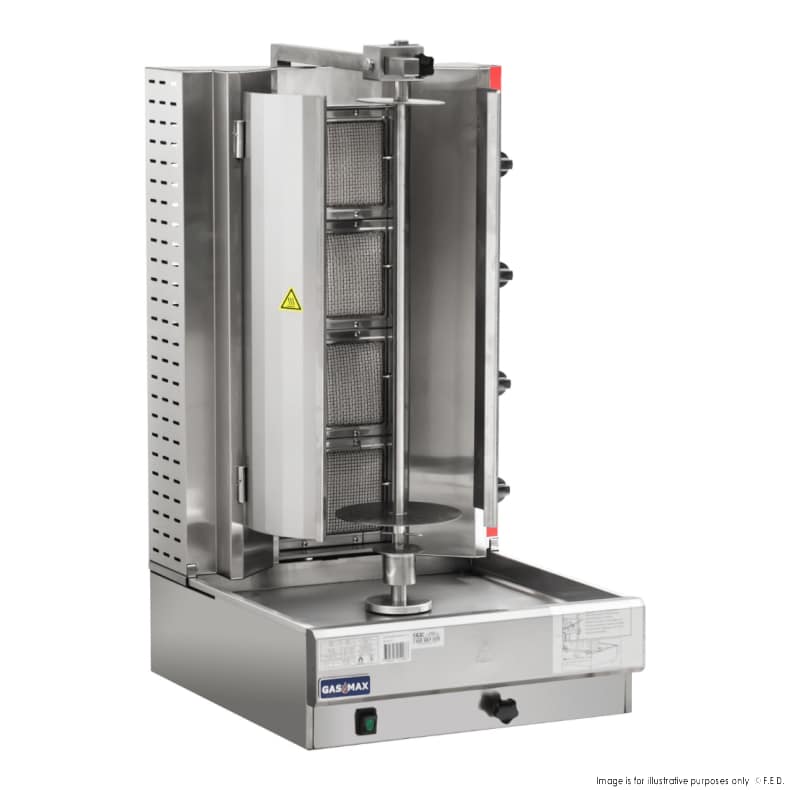 GasMax KB-4LPG Semi-Automatic 4 Burner Kebab Machine – LPG, 45kg, Stainless Steel - Image 4