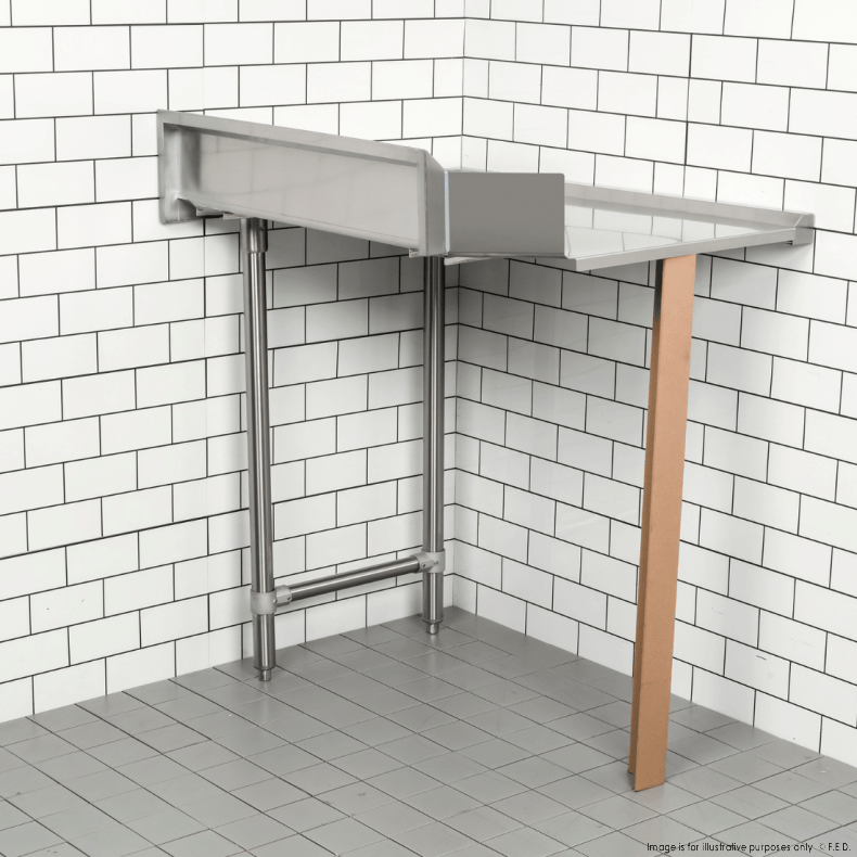 FED CDT-900L Clean Dish Table with Splashback – 900×700×900 mm - Image 3