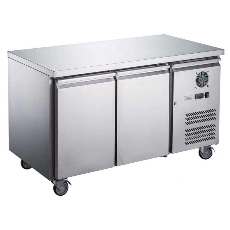 FED-X XUB6F13S2V Two Door Stainless Bench Freezer with 228L Capacity