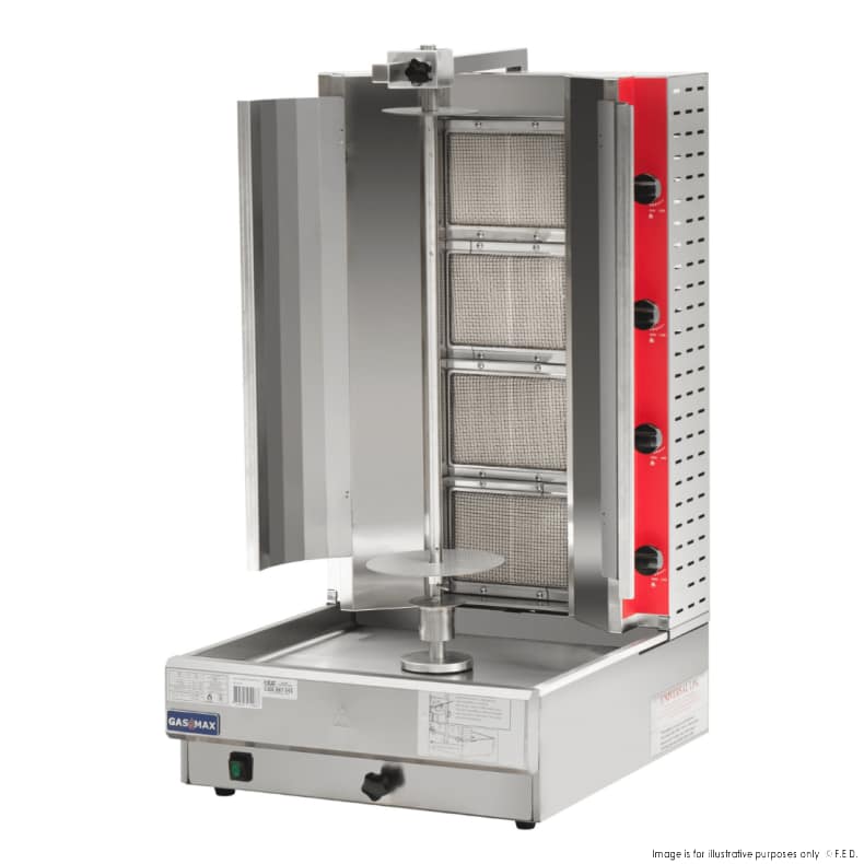 GasMax KB-4LPG Semi-Automatic 4 Burner Kebab Machine – LPG, 45kg, Stainless Steel - Image 6