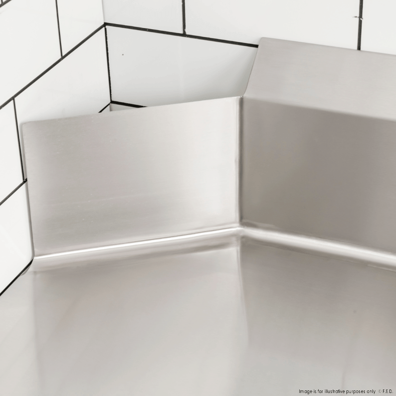 FED CDT-900L Clean Dish Table with Splashback – 900×700×900 mm - Image 4