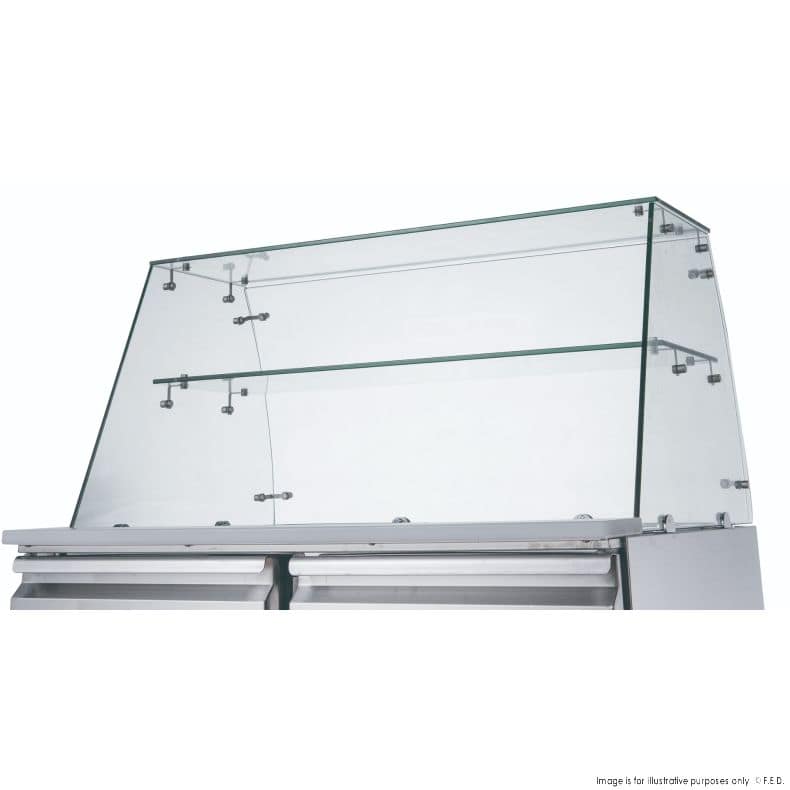 FED-X XS900GC Two Door Salad Prep Fridge with Glass Top – 240L, R600a - Image 6