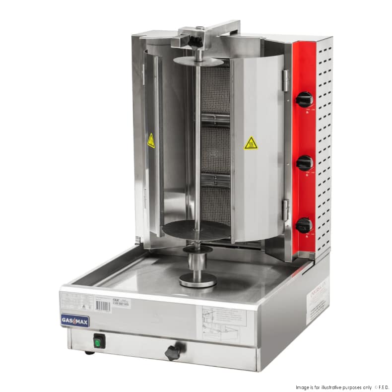 GasMax KB-3 Semi-Automatic 3 Burner Kebab Machine – NG, 29kg, Stainless Steel - Image 5
