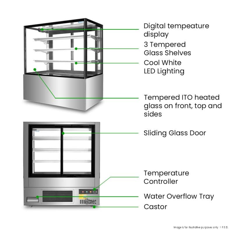Bonvue SF840V Cake Display Fridge – 740L, 1200mm Wide | 4-Star GEMS - Image 7
