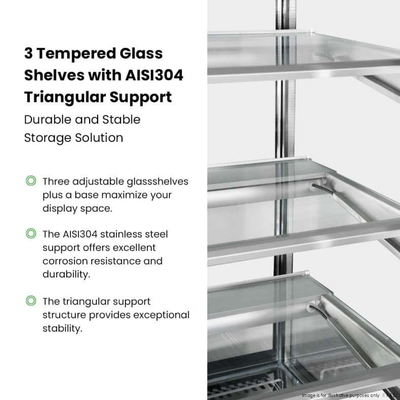 Bonvue SF820V Cake Display Fridge – 370L, 600mm Wide | ITO Glass - Image 7