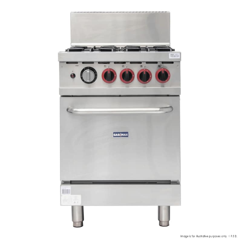 Gasmax GBS4TSLPG 4 Burner LPG Gas Oven, Flame Failure, 204MJ/h, Stainless Steel