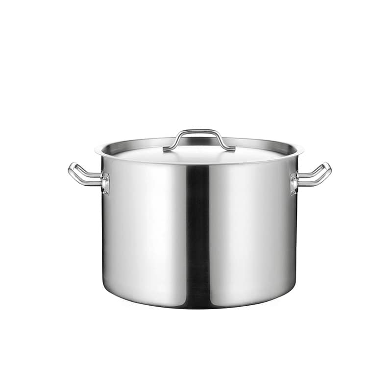 Kitchen Knock 073206 24.4L stainless steel stock pot with rolled edge and welded handles,