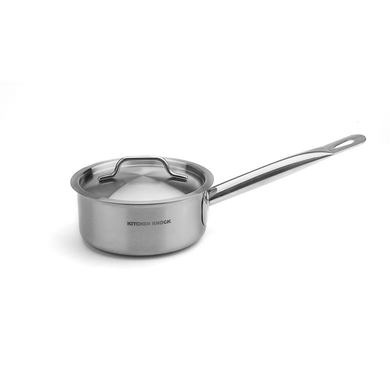 Kitchen Knock 041998 1.4L stainless steel sauce pot, IH compatible, with riveted handle and ear design – front view, Australia
