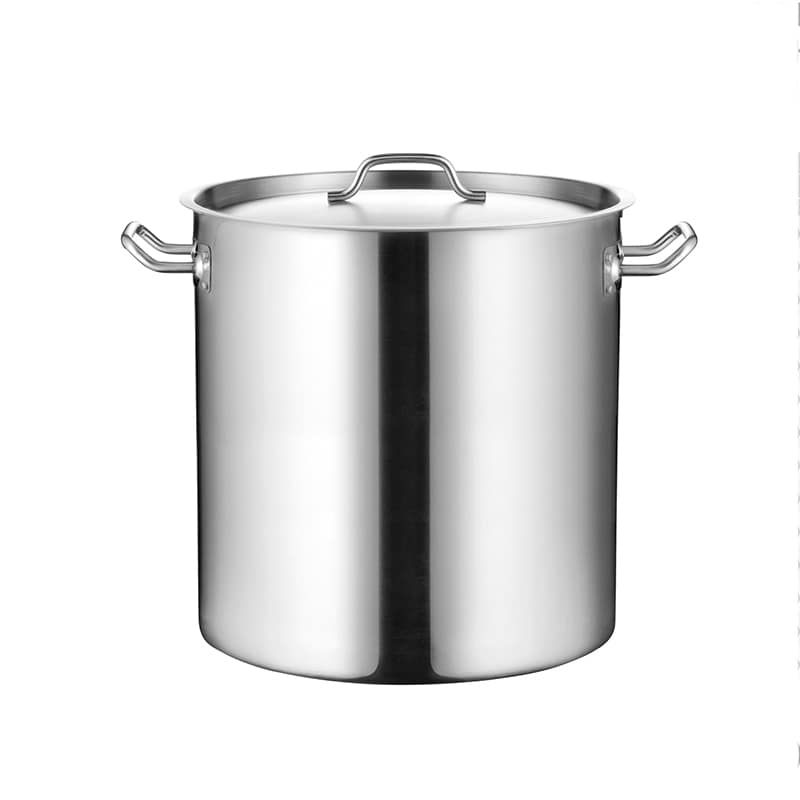 Kitchen Knock 400758 130L Stainless Steel Stock Pot showcasing durable commercial-grade build, ideal for bulk cooking