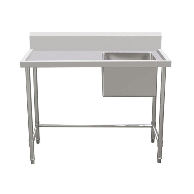 Kitchen Knock Full Stainless Steel Single Sink Bench Leg Brace Right 1200x700mm