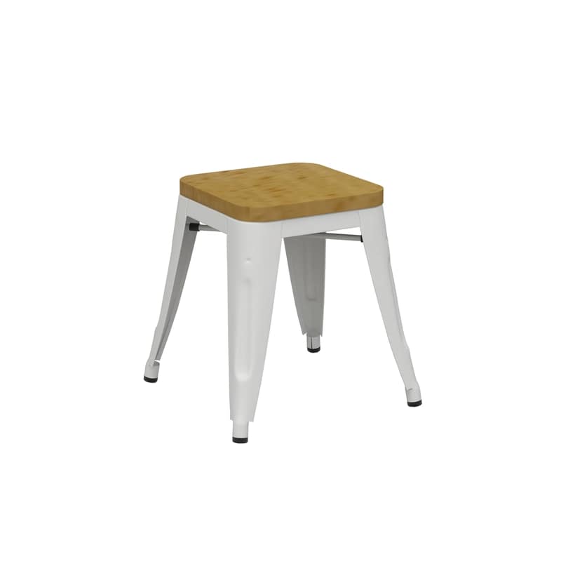 Riviera 750 Stool White with Timber Seat – Pack of 4 | Industrial Bar Stool - Image 3