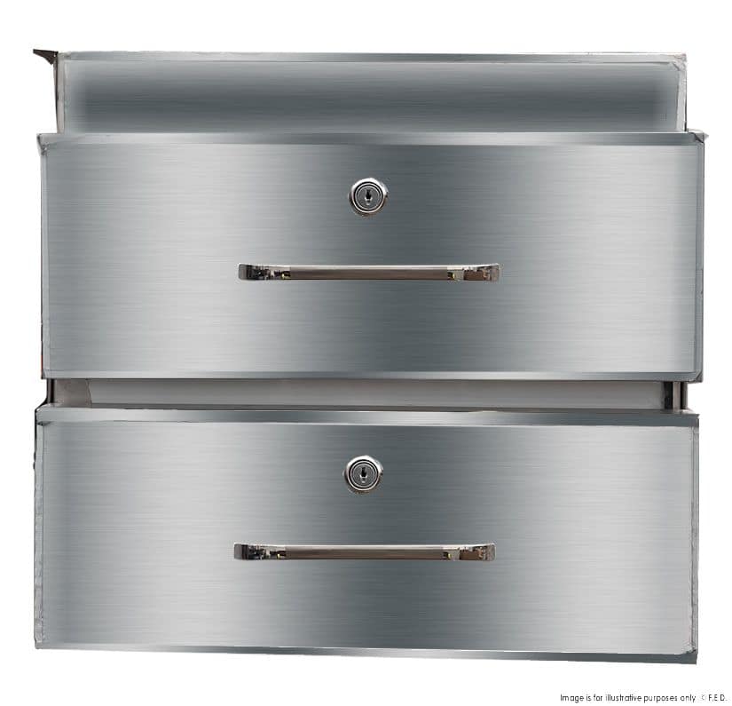 FED Stainless Steel Double Drawer DR-02/A – Durable & Space-Saving Kitchen Storage - Image 3