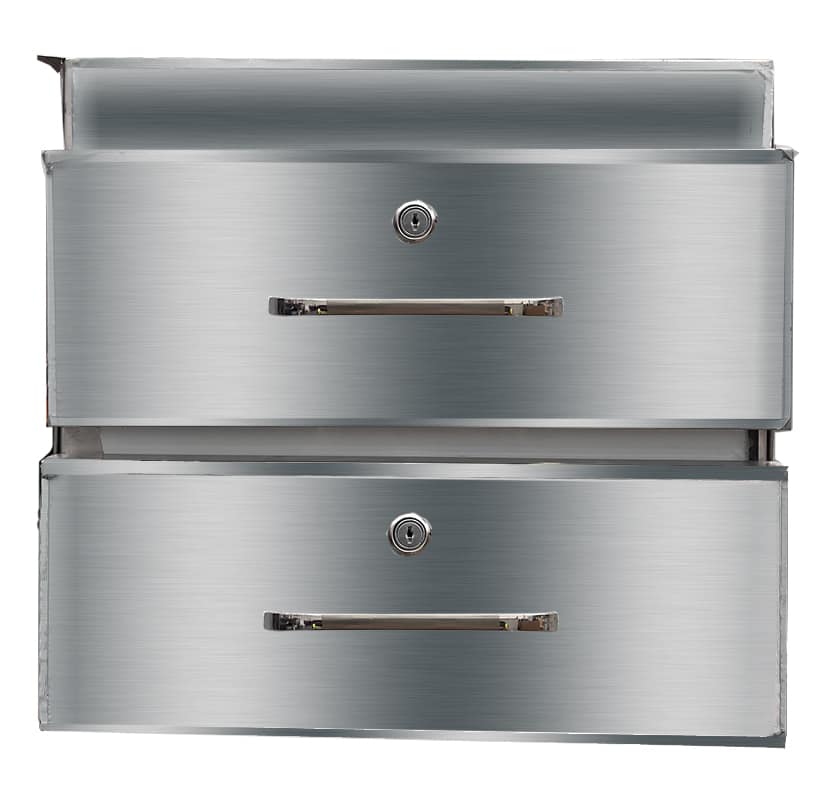 FED Stainless Steel Double Drawer DR-02/A – 480mm x 503mm for Commercial Kitchens