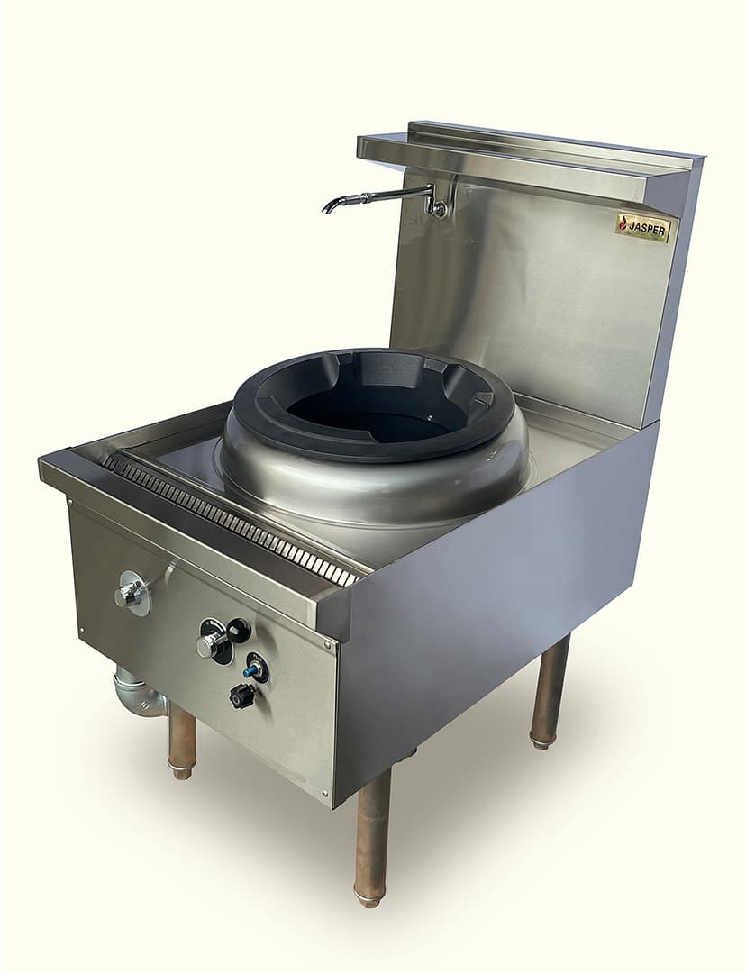 JASPER JA-1CB Single Wok Burner – Chimney Style 80MJ Output for Commercial Kitchens (NG or LPG)