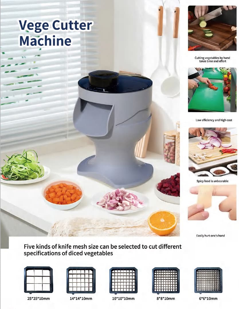 Kitchen Knock 631618 Vegetable Cutter Machine 888F-5 – Entry-Level Vege Dicer - Image 2