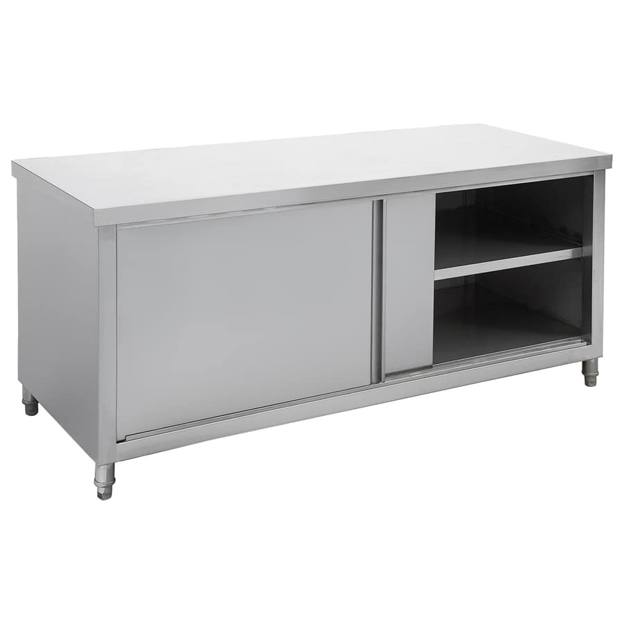 FED DTHT6-1500-H Stainless Steel Kitchen Tidy Workbench Cabinet with Doors