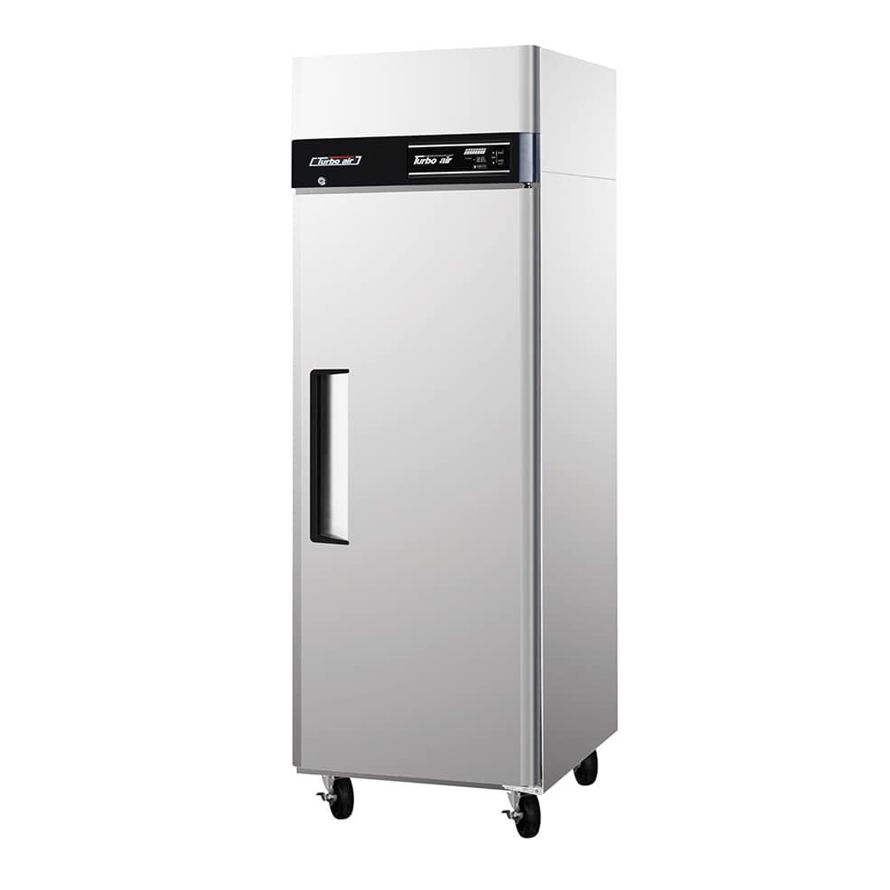 Turbo Air KF25-1(HC) upright freezer 574L stainless steel, single door, digital control, R290 refrigerant – front view, Australia