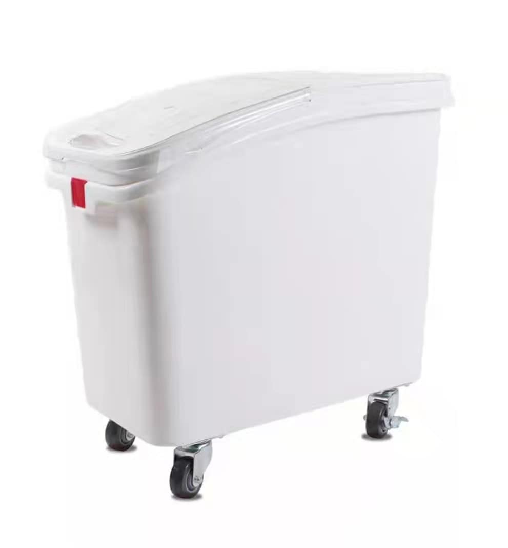 Kitchen Knock 81L Ingredient Bin with Scoop – White Food-Grade Storage Solution with Compact Design