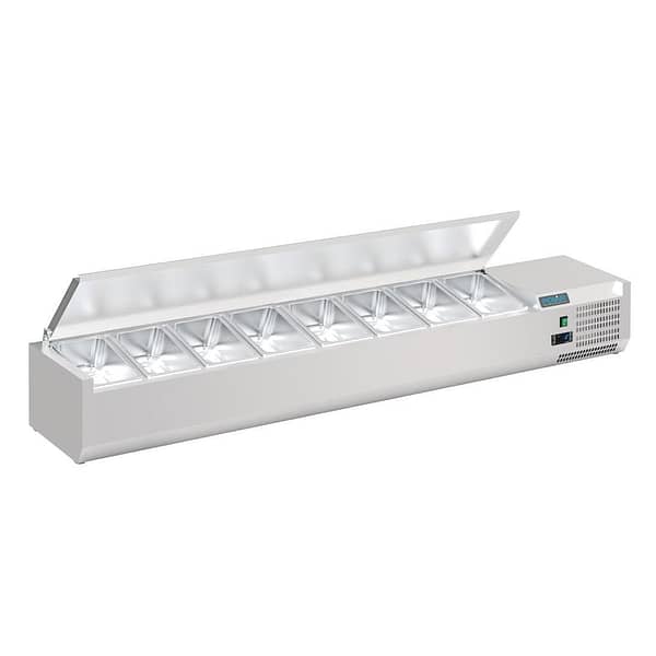 Polar G-Series Countertop Prep Fridge with Lid 8x 1/4GN with Hard Stainless Lid - Image 3